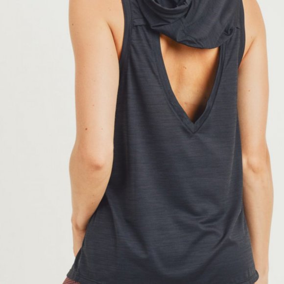 Heather Hoodie Muscle Active Tank - Picture 9 of 9
